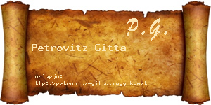 Petrovitz Gitta névjegykártya